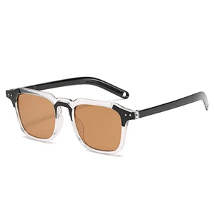 2021 newest fashion square transparent polygon sunglasses women men eyewear shade vintage sun glasses wholesale custom goggles