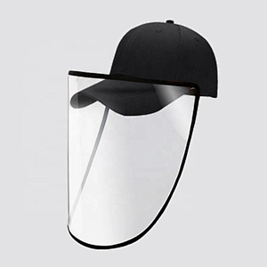 Best Face Shield Face Coverings Reusable Clear FaceShield With Hat Pure Black White Red Hat With Transparent Face Sheild