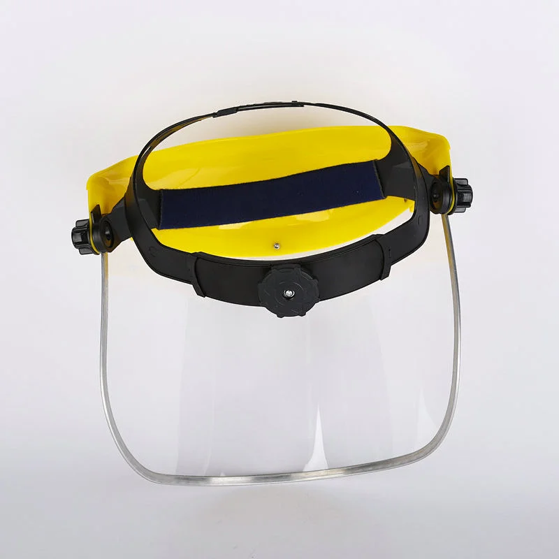 Manufacturer PVC fashion face shield yellow top protective screen anti spray splash transparent face shield safety protect