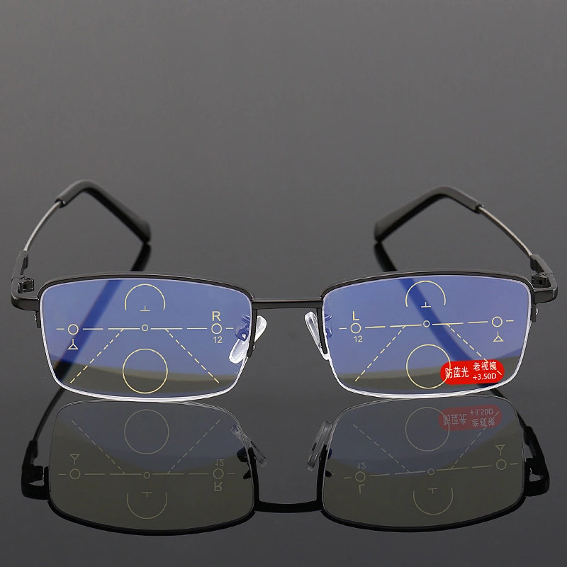 Anti blue light square metal multifocal trendy retro designer optics reading glasses men women wholesale reader glasses frame
