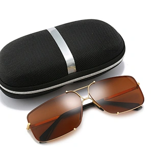 2021 newest fashion square rimless sunglasses polarized women men eyewear shade vintage sun glasses wholesale custom goggles