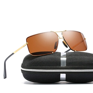 2021 newest fashion square rimless sunglasses polarized women men eyewear shade vintage sun glasses wholesale custom goggles
