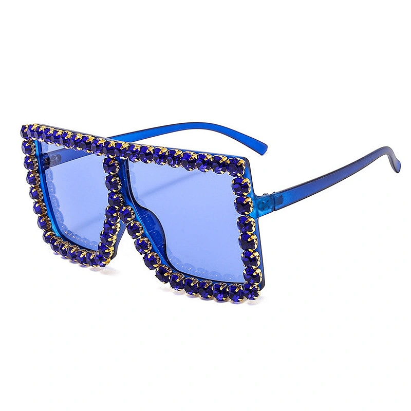 2021 newest fashion rhinestone square big frame cool sunglasses women men eyewear shade sun glasses wholesale custom goggles