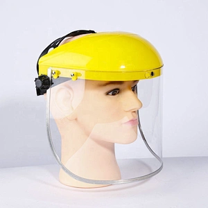 PVC yellow protective face shield mask, anti-dropping, anti-splash, transparent isolation mask, welding protection