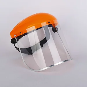 Manufacturer PVC fashion face shield yellow top protective screen anti spray splash transparent face shield safety protect