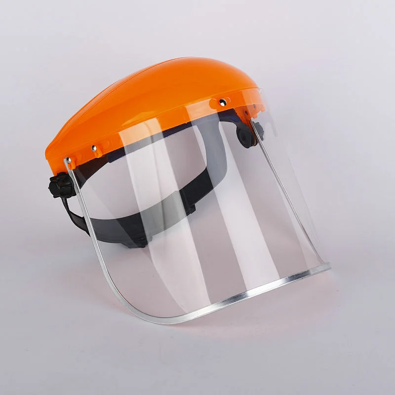 Manufacturer PVC fashion face shield yellow top protective screen anti spray splash transparent face shield safety protect