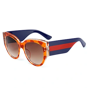 Explosion models translucent color striped round glasses sunglasses European and American street fashion trend luxury sunglasses