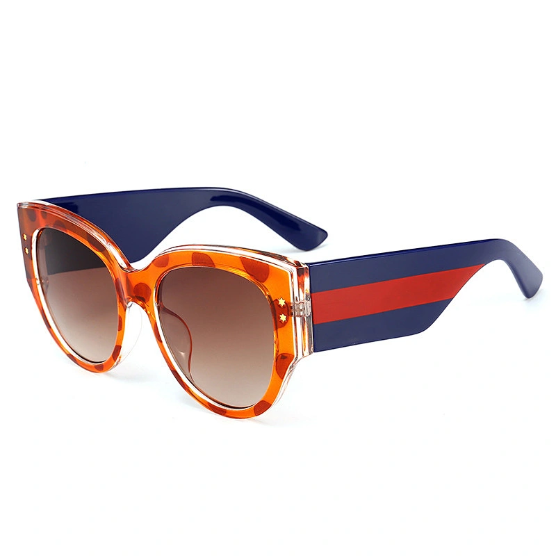 Explosion models translucent color striped round glasses sunglasses European and American street fashion trend luxury sunglasses