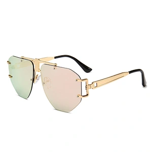 Cross-border hot style steampunk anti-snake leather sunglasses men European and US street shoot round frame sunglasses