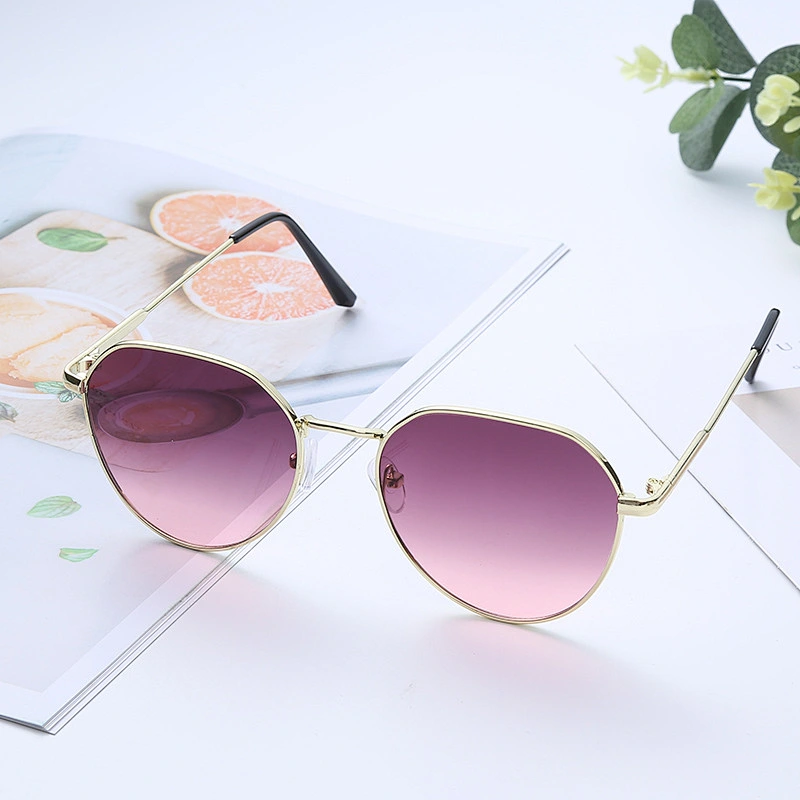 Anti-UV 2021 newest fashion blue light block metal round sunglasses women men eyewear shade sun glasses wholesale custom goggles