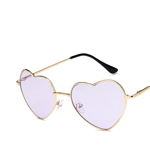2021 newest fashion metal love heart shape retro sunglasses women men eyewear shade vintage sun glasses wholesale custom goggles