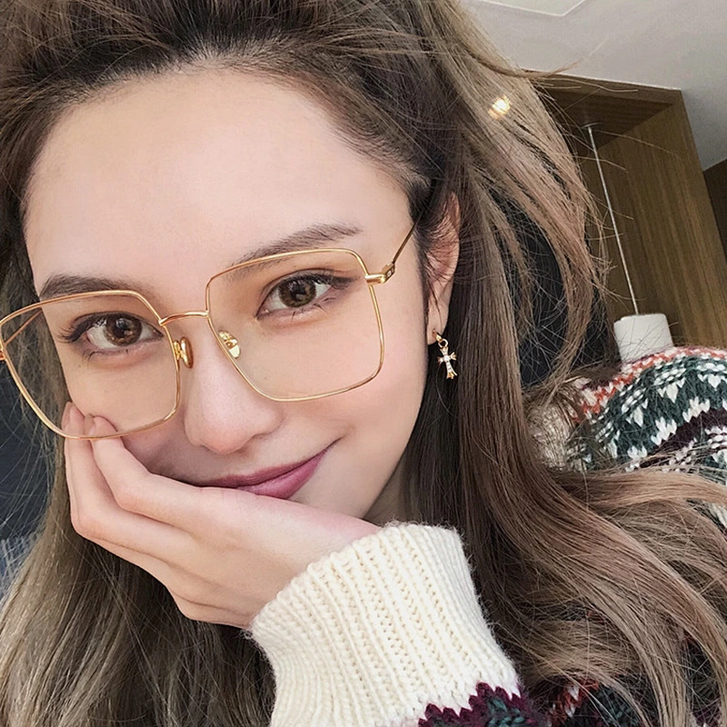 square metal big frame retro polygon glasses river glasses optical frame wholesale women eyewear men eyeglasses design eye glass