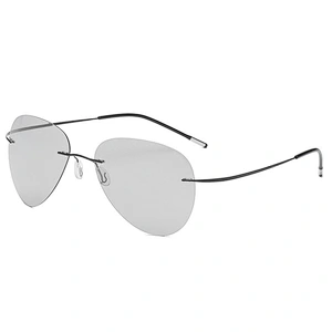 2021 newest fashion titanium rimless oval sunglasses polarized women men eyewear shade sun glasses wholesale custom goggles