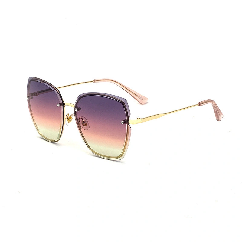 2021 newest fashion big metal frame trimming sunglasses women men eyewear shade vintage sun glasses wholesale custom goggles
