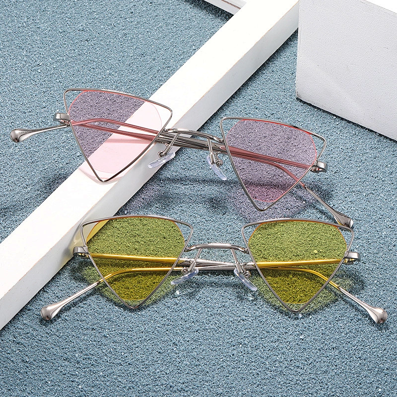 Polygon triangle transparent colorful kids boy sunglasses girls 2021 manufacture for custom UV sun glasses
