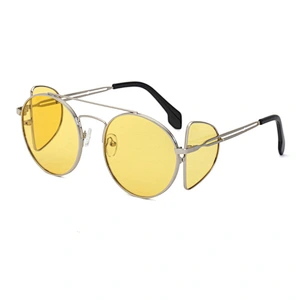 2021 newest fashion round frame steam punk four lenses sunglasses women men eyewear shade sun glasses wholesale custom goggles