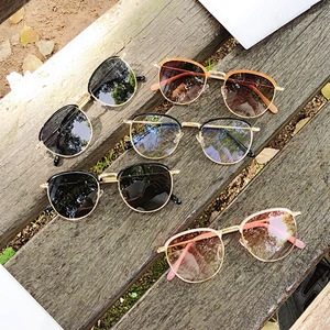 2021 newest fashion anti UV half frame trendy sunglasses women men eyewear shade vintage sun glasses wholesale custom goggles