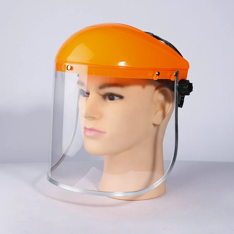Manufacturer PVC fashion face shield yellow top protective screen anti spray splash transparent face shield safety protect
