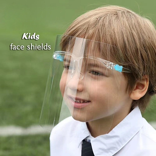 Kid faceshield baby children head wearing double-sided anti fog protective face shield Screen Visor Goggle Mask with Glasses