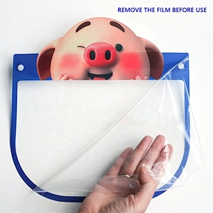 Cartoon Children's Anti fog Face Screen Shield Visor mask Transparent Animal Ornament ShieldMask Fancy Cute Kids FaceShield