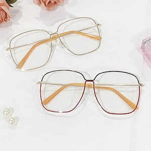Retro metal big frame trendy celebrity optical frame river wholesale women eyewear men eyeglasses design eye glasses