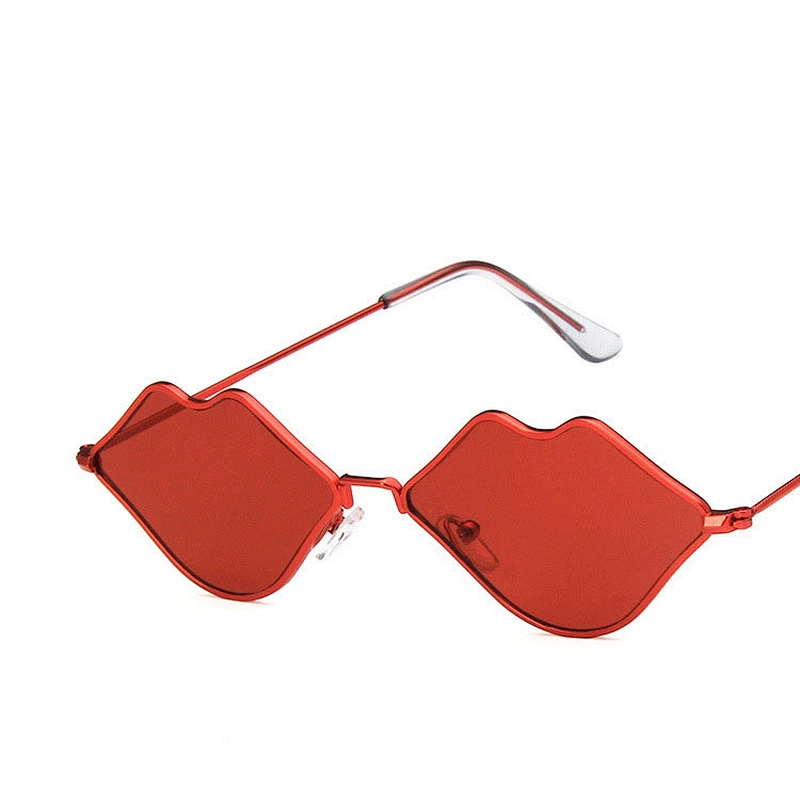 2021 newest fashion lip shape metal small frame sunglasses women men eyewear shade vintage sun glasses wholesale custom goggles