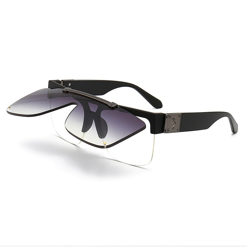 2021 newest fashion modern retro flip up sunglasses women men eyewear shade vintage sun glasses wholesale custom goggles