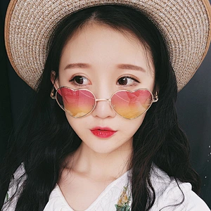 2021 newest fashion metal love heart shape retro sunglasses women men eyewear shade vintage sun glasses wholesale custom goggles
