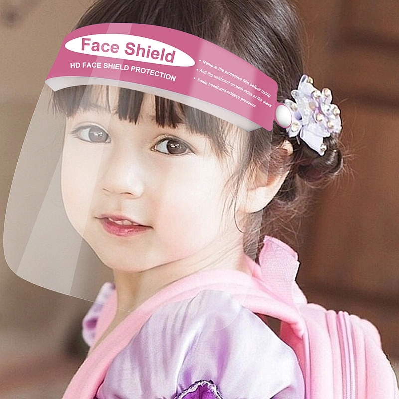 child adjustable face shields mask splash protection anti-fog face shield kids with soft foam head band fashion face shield