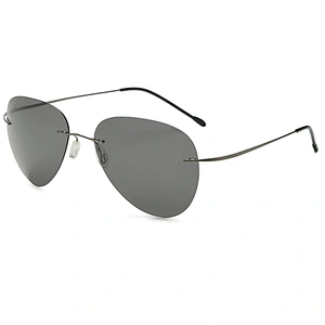 2021 newest trendy titanium rimless round sunglasses polarized women men eyewear shade sun glasses wholesale custom goggles
