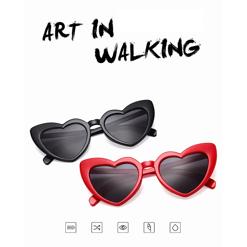 2021 newest fashion love heart shape trendy sunglasses women men eyewear shade vintage sun glasses wholesale custom goggles