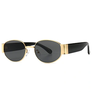 New oval small frame hipster hip-hop sunglasses bungee glasses celebrity the same style street shooting female sunglasses male