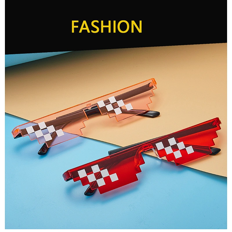 Anime 2021 newest fashion coding pixel mosaic sunglasses women men eyewear shade sun glasses wholesale custom goggles