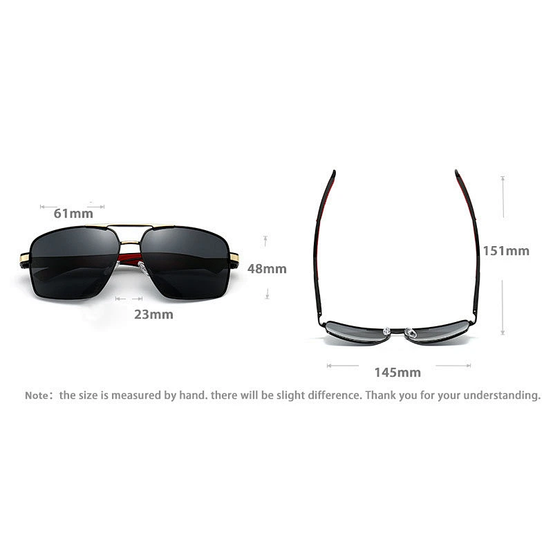 New aluminum-magnesium glasses men's polarized sunglasses square polarized glasses sunglasses cycling sunglasses