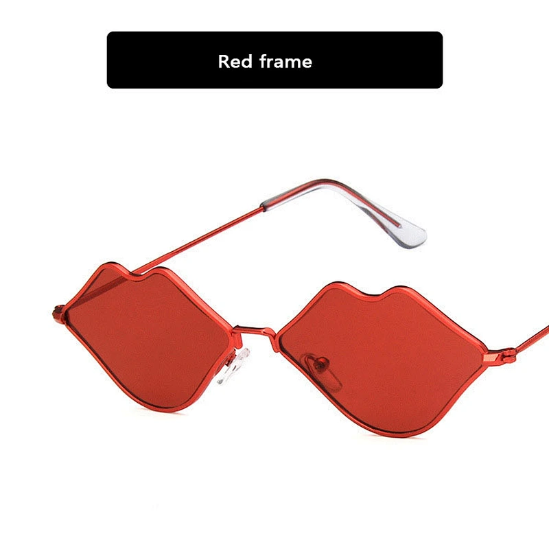 2021 newest fashion lip shape metal small frame sunglasses women men eyewear shade vintage sun glasses wholesale custom goggles