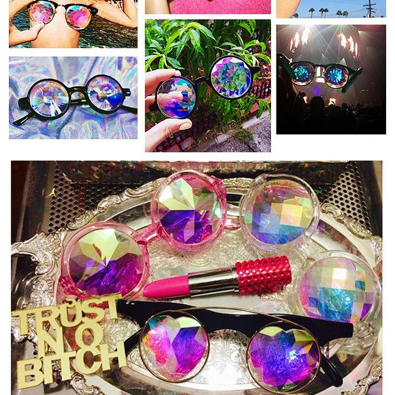 2021 newest fashion kaleidoscope mosaic party sunglasses women men eyewear shade vintage sun glasses wholesale custom goggles