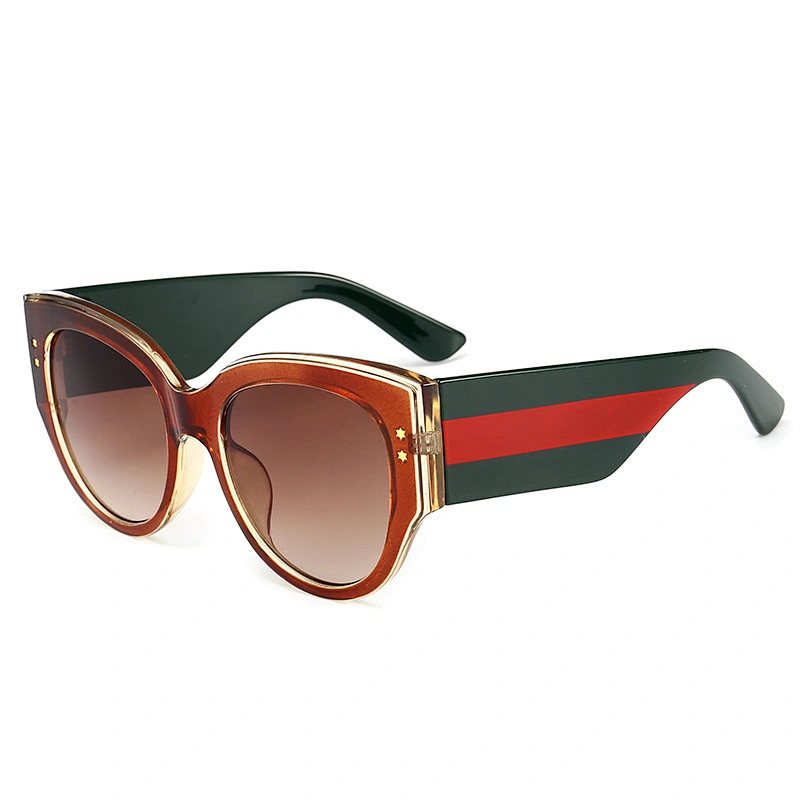 Explosion models translucent color striped round glasses sunglasses European and American street fashion trend luxury sunglasses