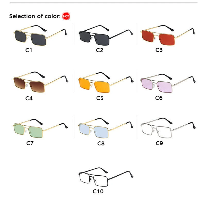 2021 newest metal square frame trendy retro sunglasses women men eyewear shade vintage sun glasses wholesale custom goggles