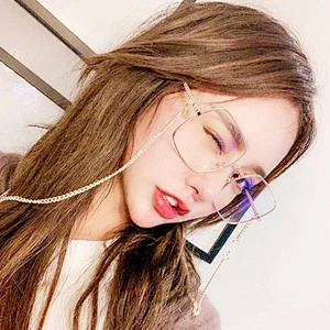 Square metal chain retro celebrity glasses optical frame river wholesale women eyewear men eyeglasses design eye glasses