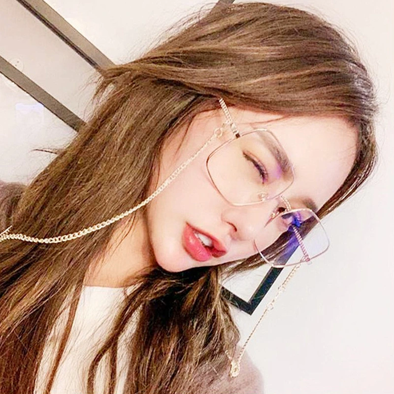 Square metal chain retro celebrity glasses optical frame river wholesale women eyewear men eyeglasses design eye glasses