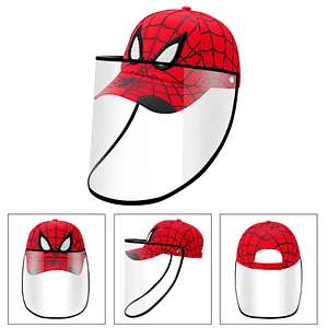 anti foam hat fisherman face shield female baby adjustable face shield  leisure riding detachable kids face shield with mask