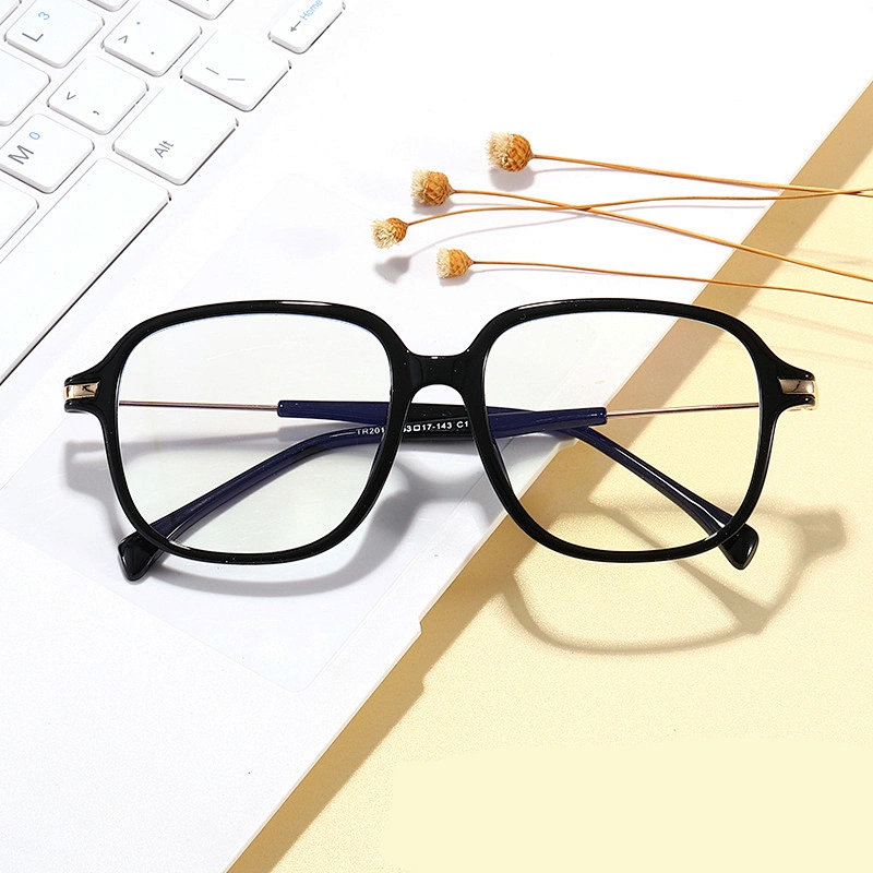 New TR90 flat light anti-blue light metal color optical frame couple style square fashion glasses high quality optical frames