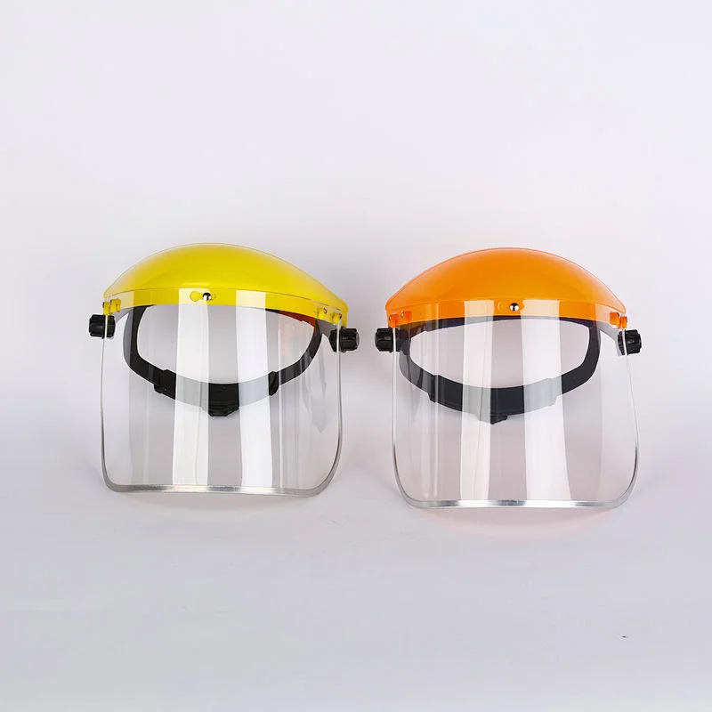 Manufacturer PVC fashion face shield yellow top protective screen anti spray splash transparent face shield safety protect