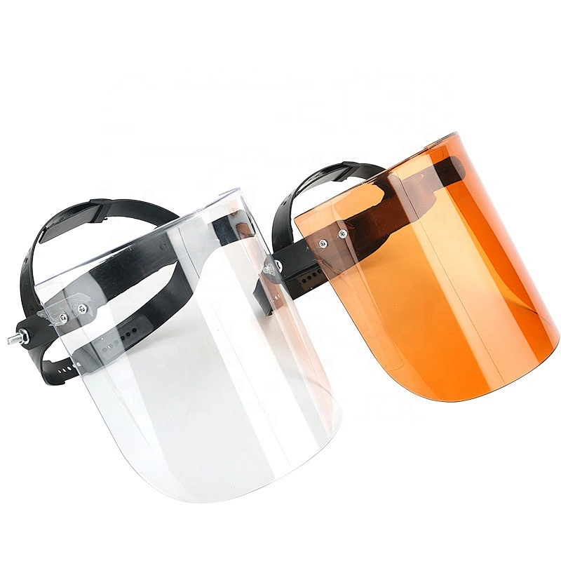 Head-mounted   Semi-closed   Shockproof Splash proof Plexiglass protective face shield facemask