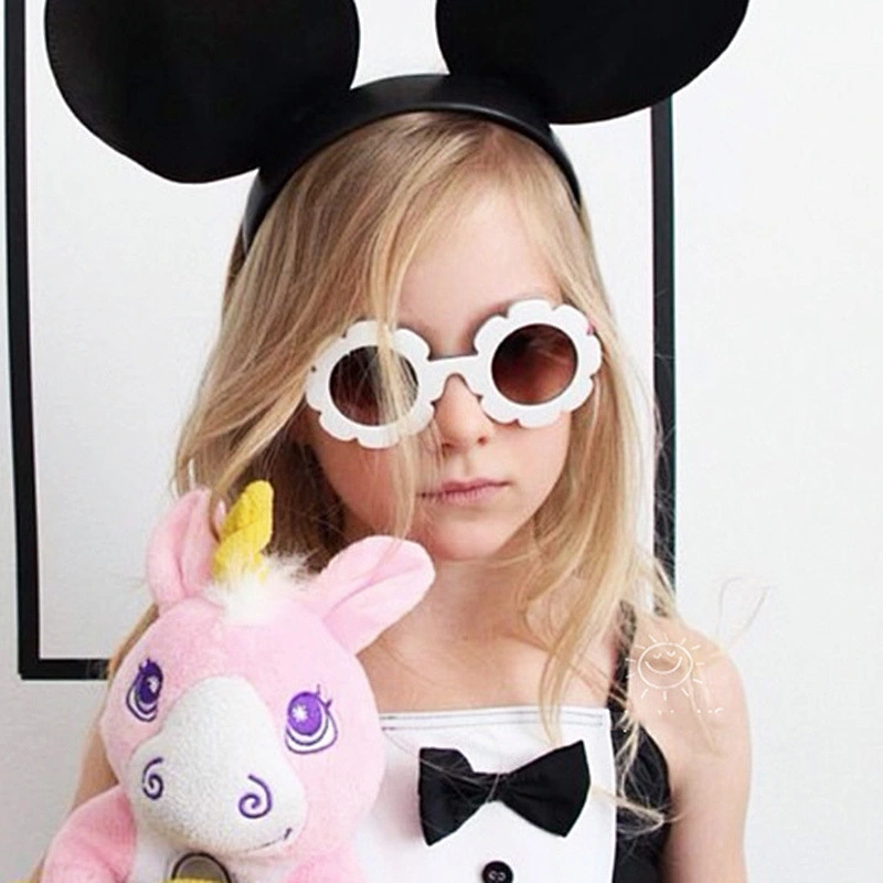 Anti UV newest cute sunflower trendy personality kids boy sunglasses girls 2021 manufacture for custom UV sun glasses