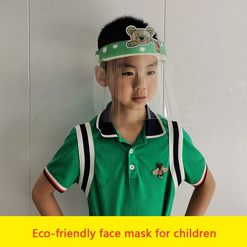 Cute Preschooler Child Wearing FaceShield Disposable kid Face Shield Wholesale Safety children Face Shield