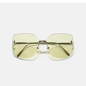Anti-UV 2021 newest fashion big cat eye frame rimless sunglasses women men eyewear shade sun glasses wholesale custom goggles