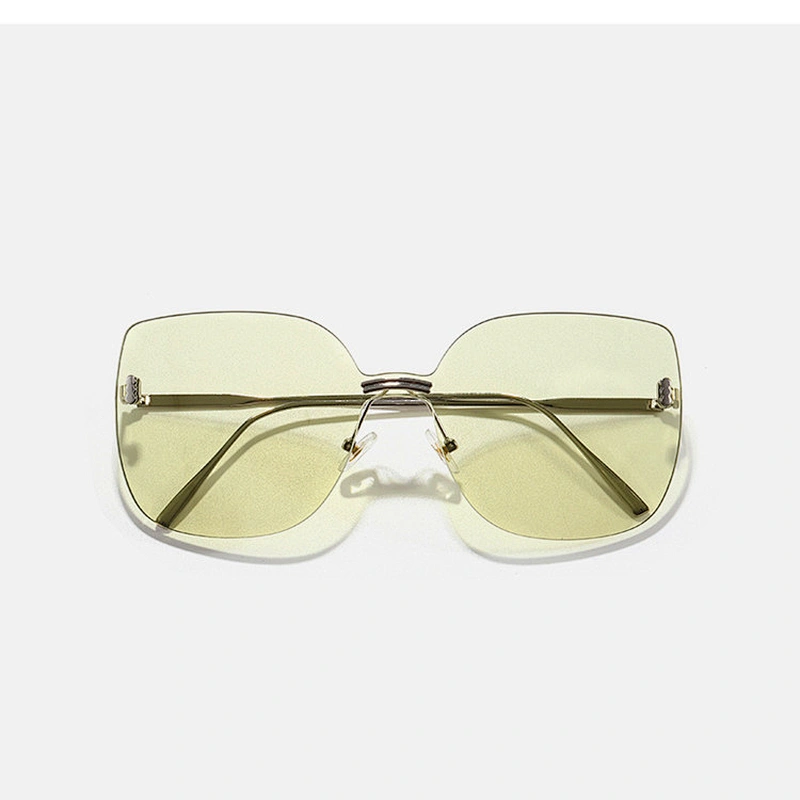 Anti-UV 2021 newest fashion big cat eye frame rimless sunglasses women men eyewear shade sun glasses wholesale custom goggles