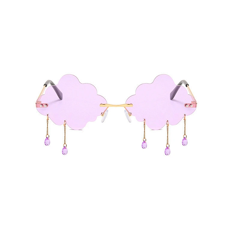 2021 fashion newest cloud shape tears pendant sunglasses women men eyewear shade vintage sun glasses wholesale custom goggles