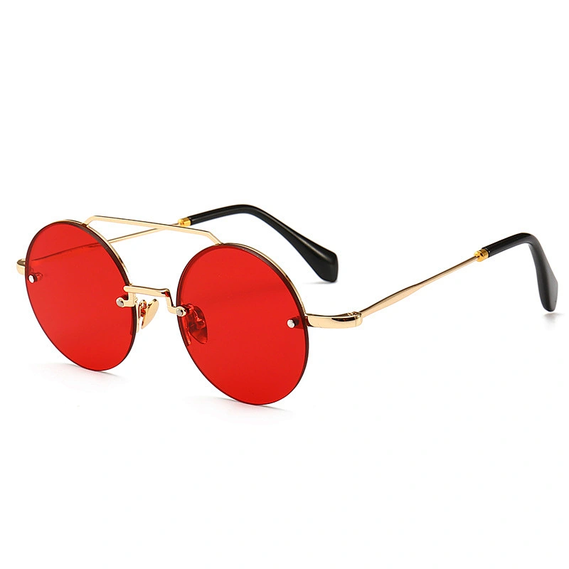 Explosive narrow frame modern retro sunglasses round sunglasses trend street model catwalk sunglasses